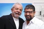 O presidente Lula e o vice-presidente do PT, Washington Quaquá.