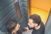 Igor Peretto e Mario Vitorino conversam no elevador antes da morte de Igor