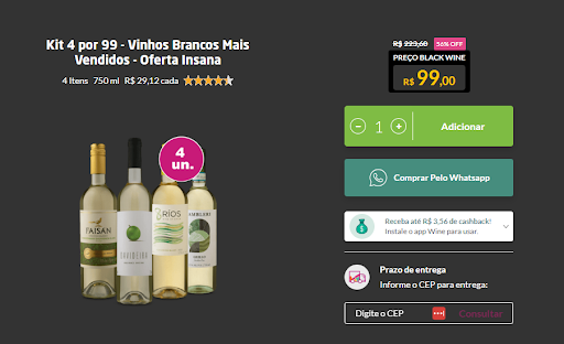 kits vinhos brancos black friday promoção