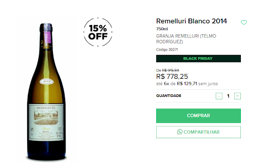 vinho branco espanhol black friday