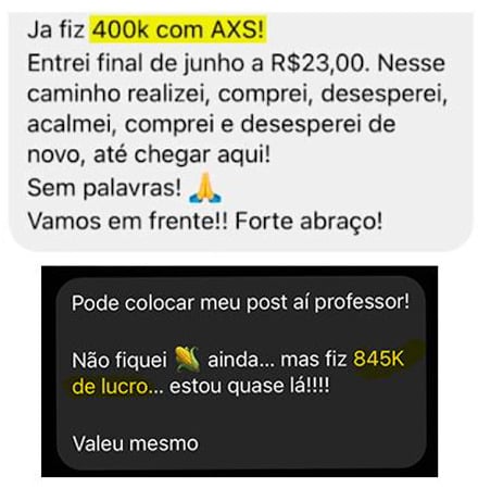 A recomendação de AXS foi feita no relatório “O token que dá jogo”, em 21/01/2021. Fonte: Relatos enviados por leitores. Investimentos envolvem riscos e podem causar perdas ao investidor.