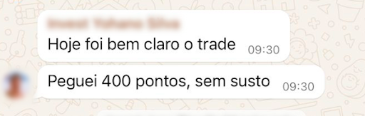 Fonte: Resultado do cliente Quantzed de 400 pontos, enviado às 9h30